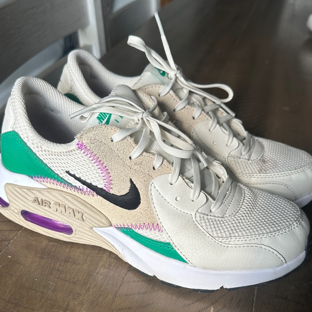 Nike Air Max Sneakers in Cream, Green, and Purple